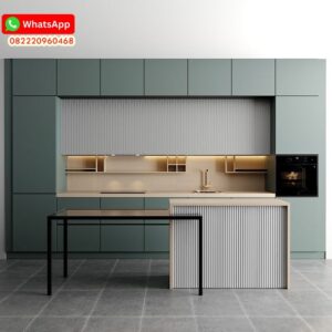 Kitchen set minimalis lengkap dengan meja bar