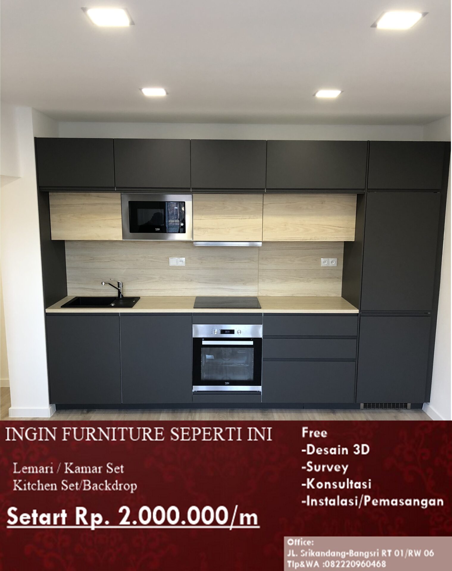 Lemari Kitchen set minimalis HPL terbaru