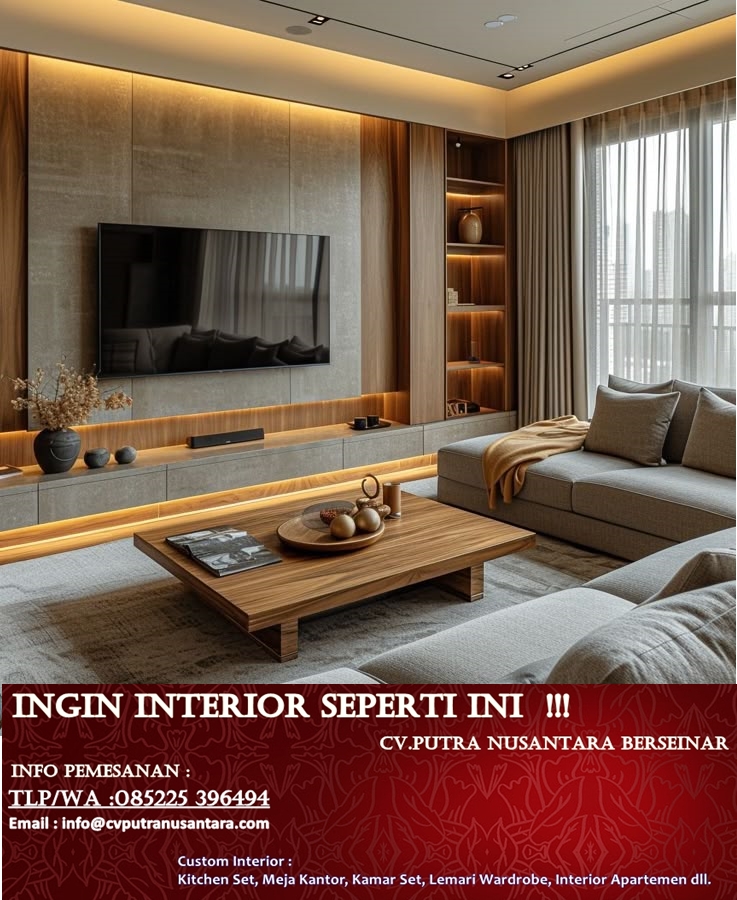 Custom Interior Bacdrop TV Ruang Keluarga