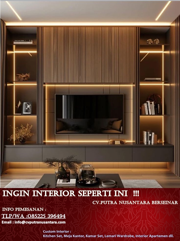 Jasa Pembuatan Lemari Backdrop HPL Apartemen