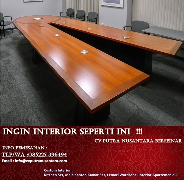 Meja Meeting Rapat Model V Lengkap