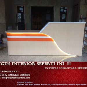 Jasa Pembuatan Meja Reseptionis HPL Custom Design