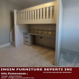 Tempat Tidur Anak Tingkat Lengkap Meja Belajar