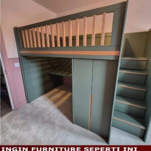 Tempat Tidur Anak Tingkat Lengkap Meja